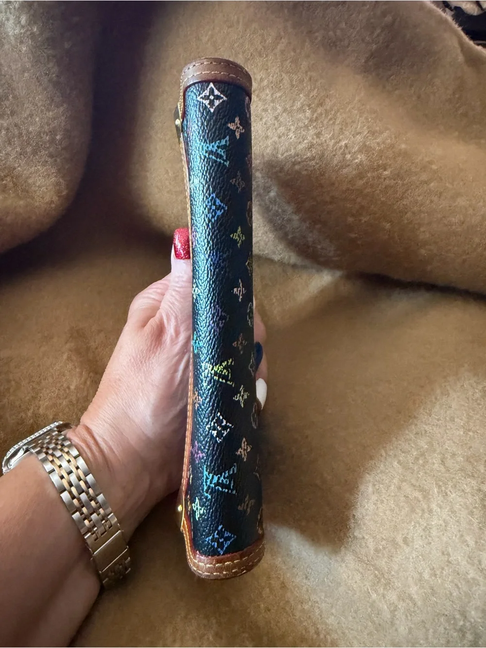 Louis Vuitton Black Murakami  (Multicolor) Monogram Trifold Wallet.